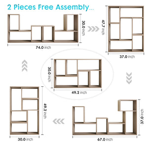 Kaboon Free Combination Shelf Unit--Oak