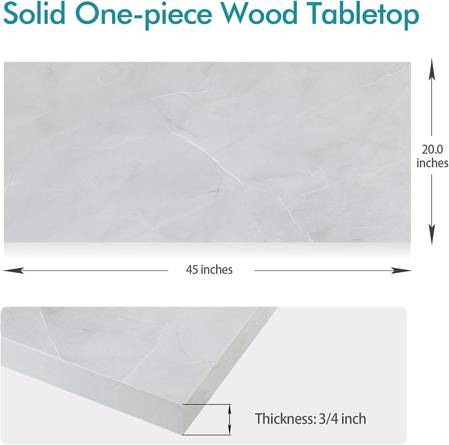 KABOON Universal Tabletop--White Rock-8 sizes