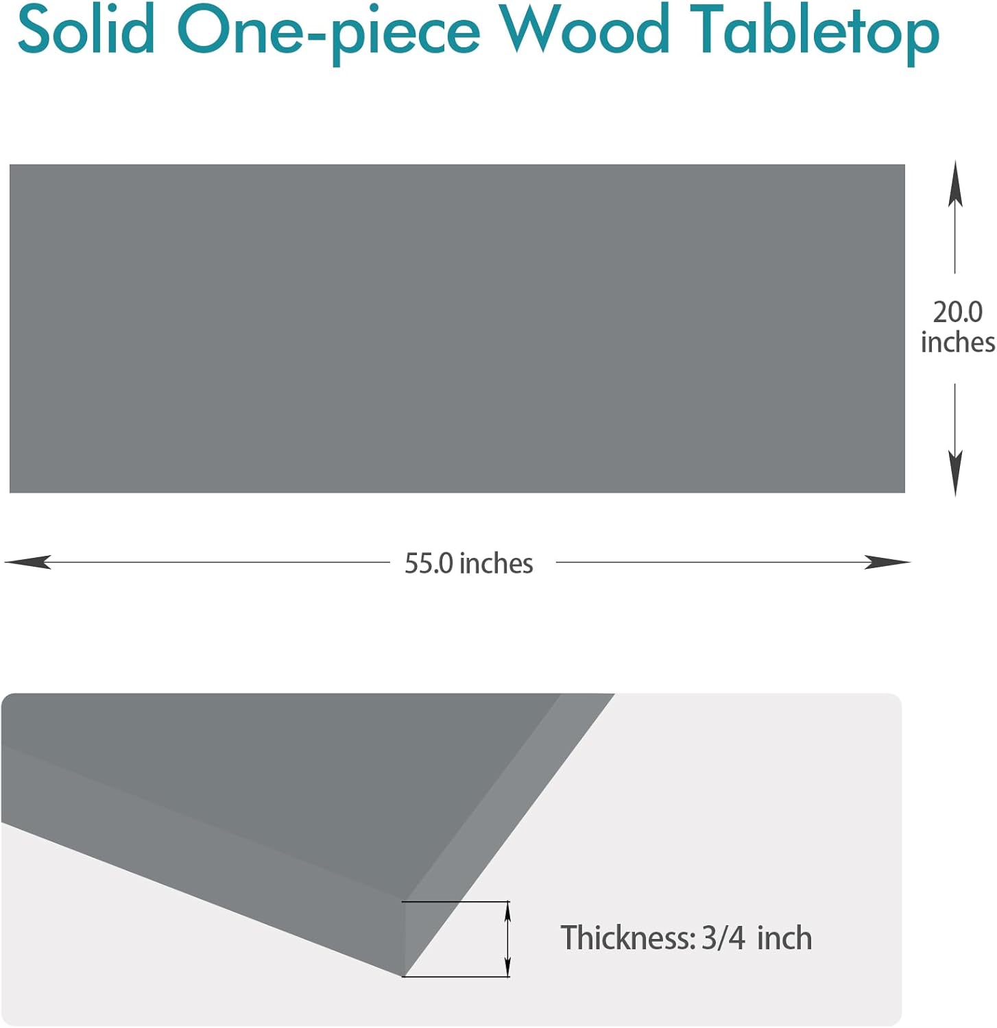 KABOON Solid Color Tabletop--Silver Gray