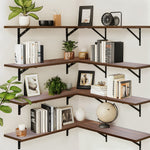 Load image into Gallery viewer, KABOON Floating Shelves for Wall, Set of 2--Dark Walnut
