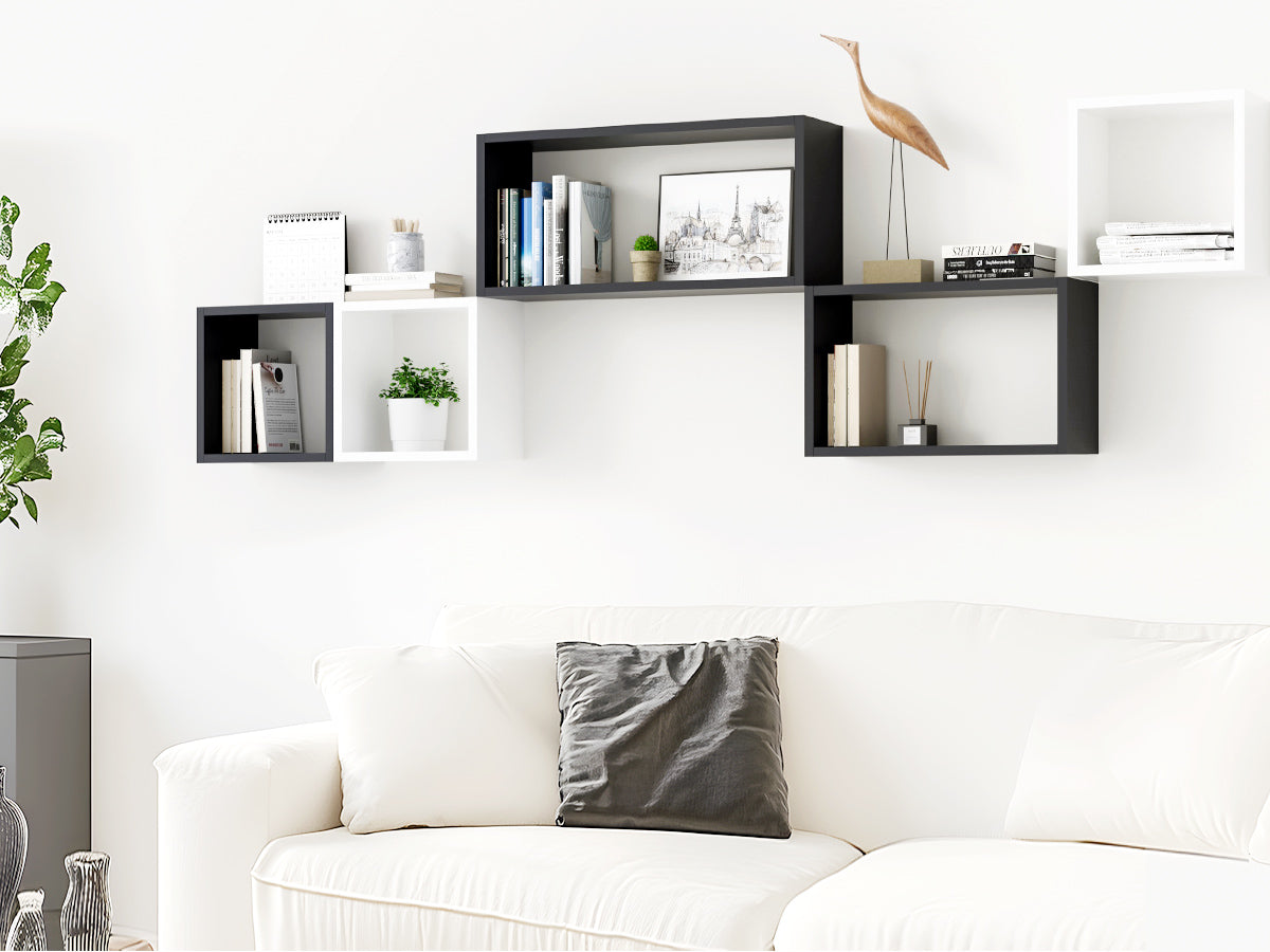 KABOON Floating Cube Shelves--Black