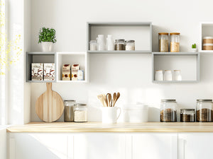 KABOON Floating Cube Shelves--Grey