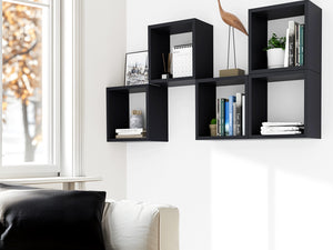 KABOON Floating Cube Shelves--Black