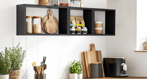 KABOON Floating Cube Shelves--Black