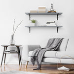 Load image into Gallery viewer, KABOON Floating Shelves for Wall, Set of 2--Gray
