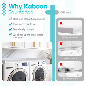 Kaboon Washer Dryer Countertop, White Rock