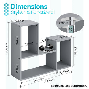 Kaboon Free Combination Shelf Unit--Gray